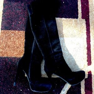 Black suede boots